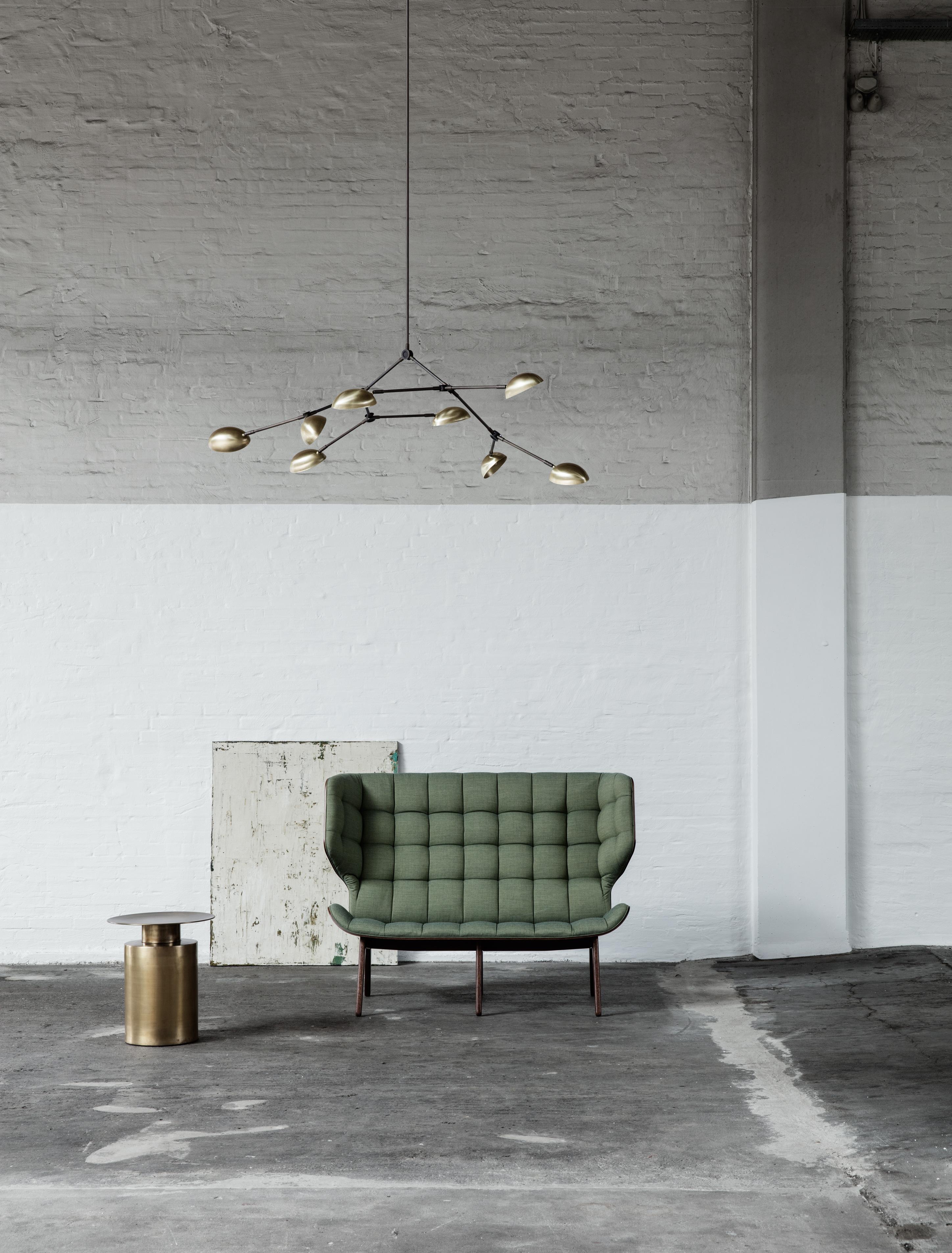 Scandinavo moderno Divano contemporaneo 'Mammut' di Norr11, Oak naturale, pelle Dunes in vendita