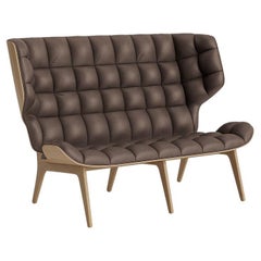 Contemporary 'Mammoth' Sofa by Norr11, Natural Oak, Dunes Leather