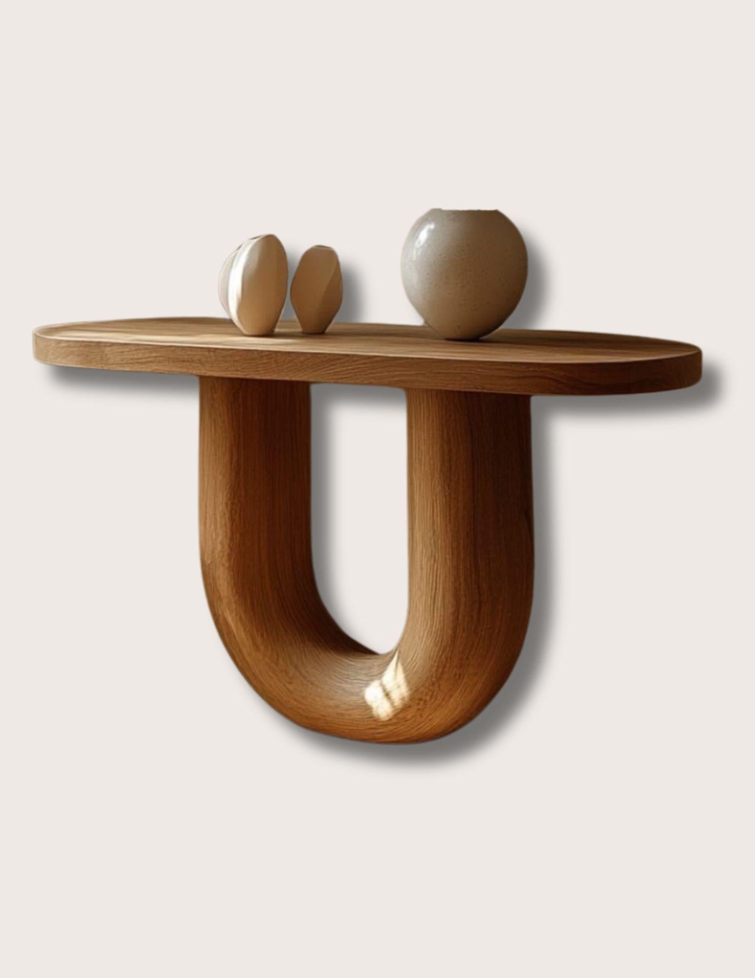 Moderno Contemporary Mango Wood U-Base Console Table in vendita