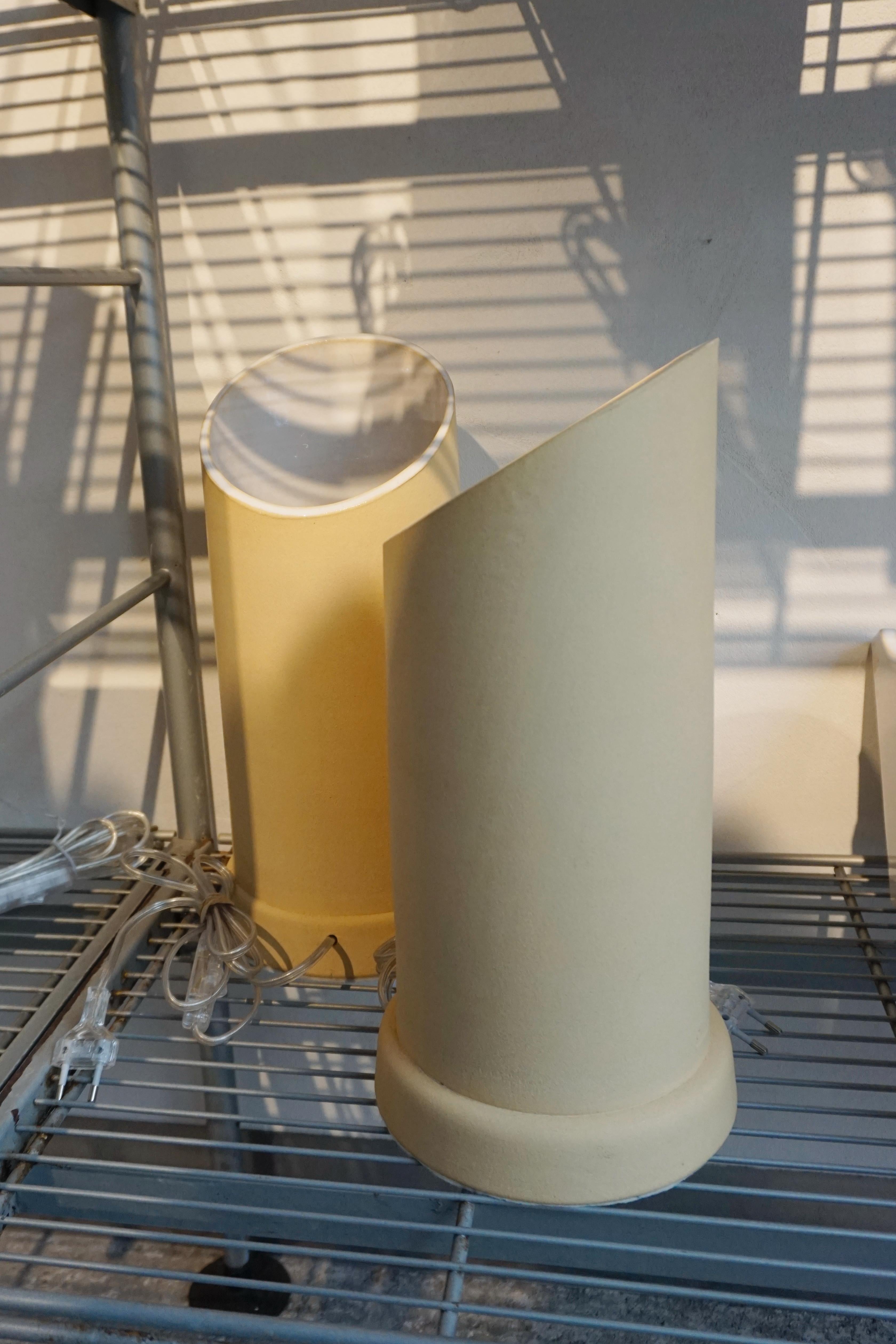 Contemporary Manolo Eirin Handmade Floor Lamp / Corner Lamp, Ceramic Beige/White For Sale 4