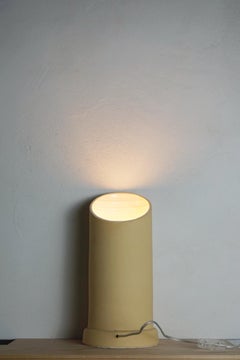 Contemporary Manolo Eirin Handmade Floor Lamp / Corner Lamp, Ceramic Beige/White