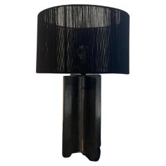 Contemporary Manolo Eirin Handmade Lampshade with Organic Cotton, Black