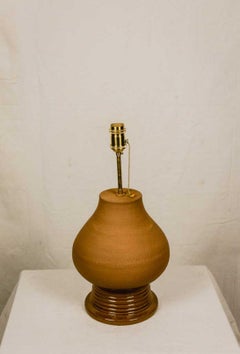 Handmade Table Side Amphora Ceramic Lamp, Terracotta, Brass Components