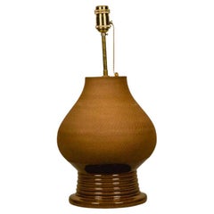 Contemporary Manolo Eirin Handmade Table Side Lamp Ceramic Terracotta Color