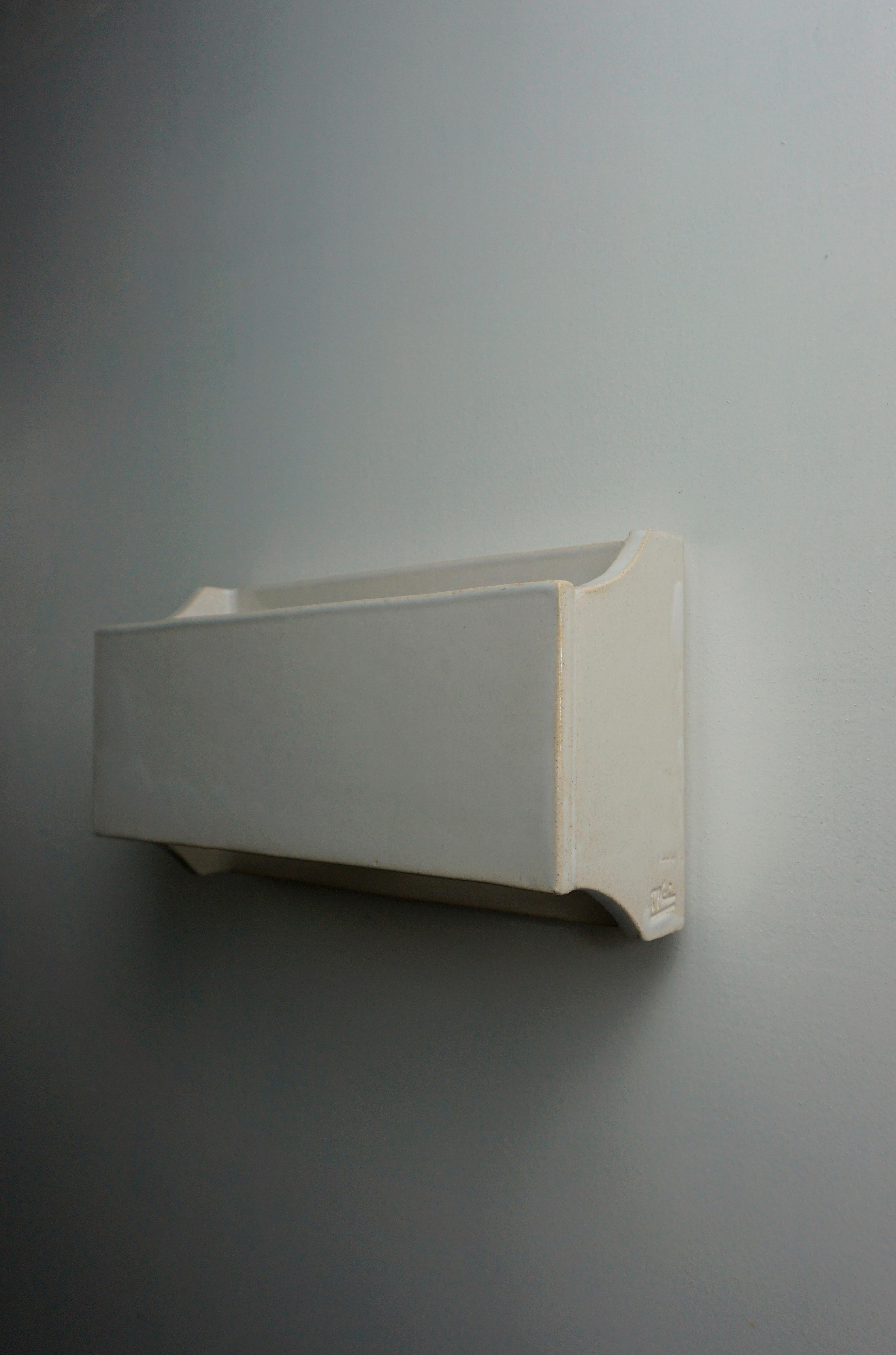 Modern Contemporary Manolo Eirin Wall Sconce Ceramic Glossy White For Sale
