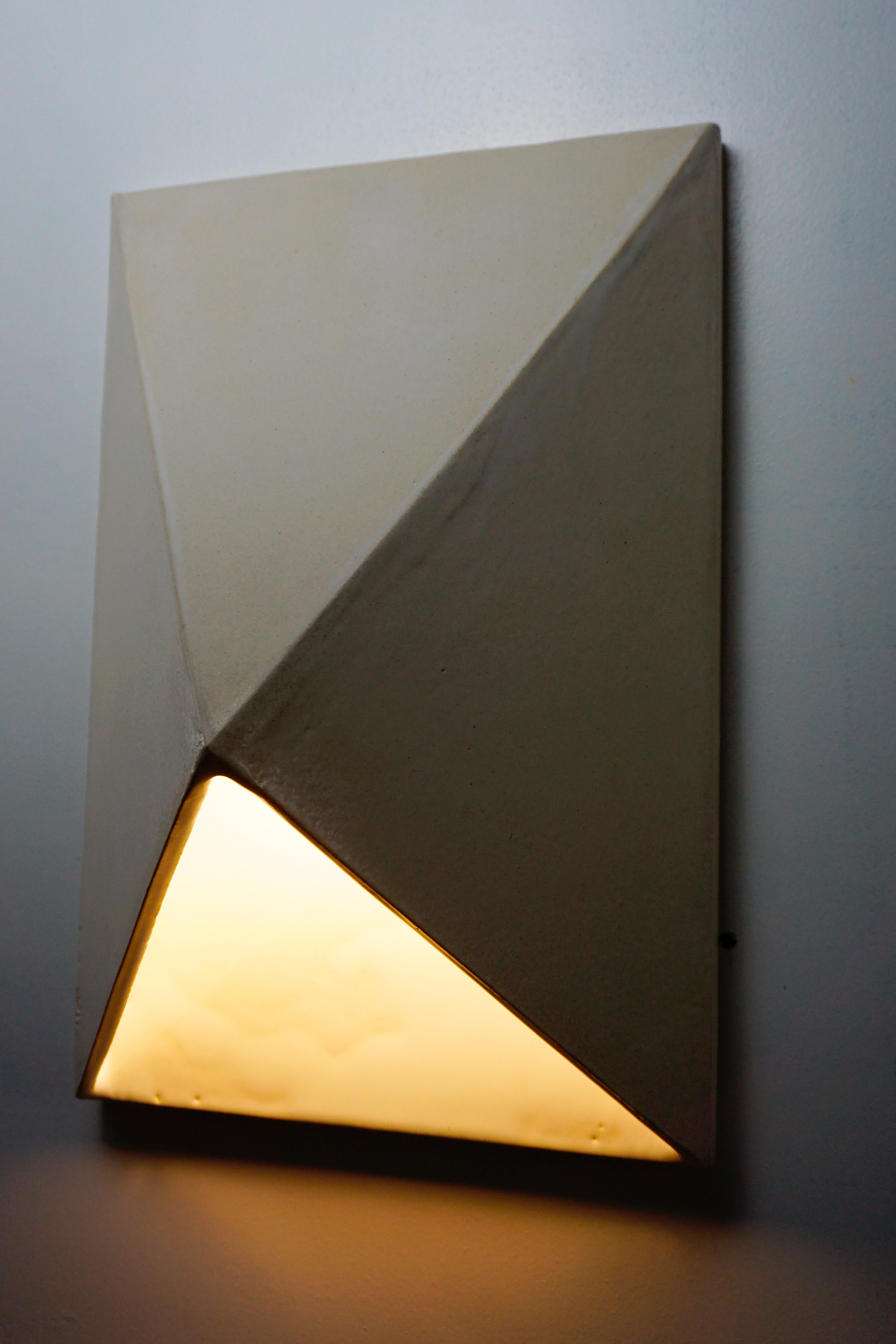 Post-Modern Contemporary Manolo Eirin Enormous Wall Sconce Hand Crafted Ceramic off White For Sale