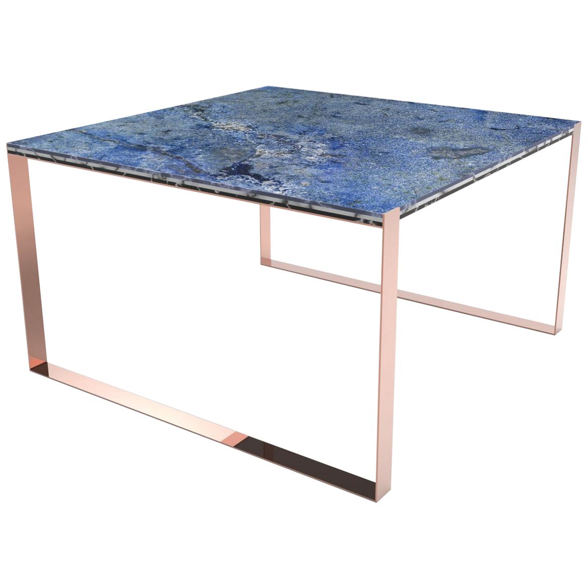 Contemporary Marbellous Modular Dining Table in Marble with Metal Base For Sale
