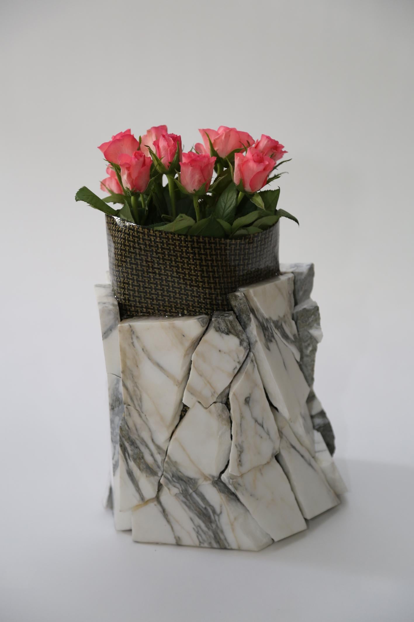 British Contemporary Marble and Resin vase by Soft Baroque