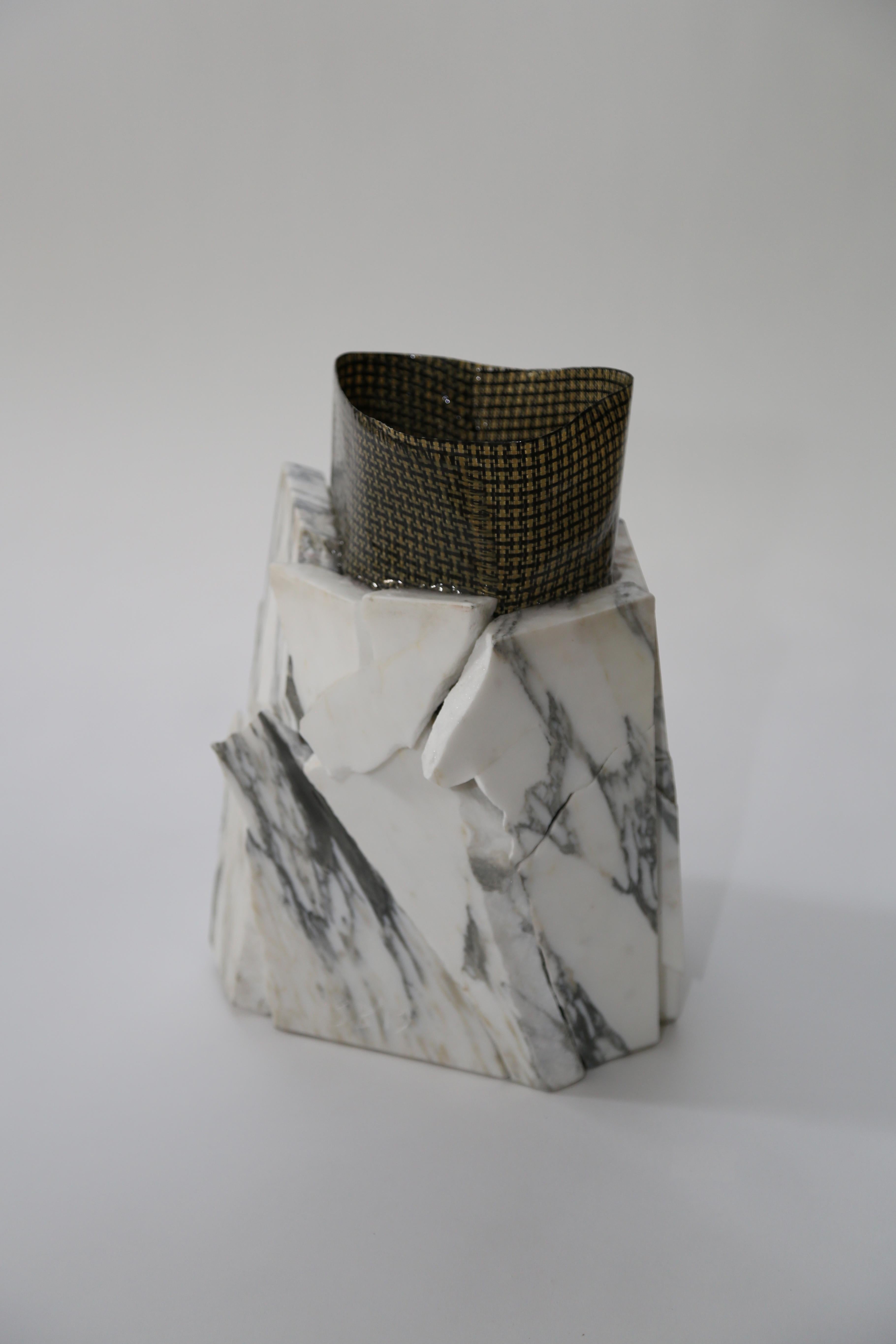 Contemporary Marble and Resin vase by Soft Baroque 1