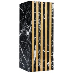 Contemporary Marble and Solid Brass Dynasty Vase Duo by Greg Natale