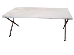 Contemporary Marble and Steel Table