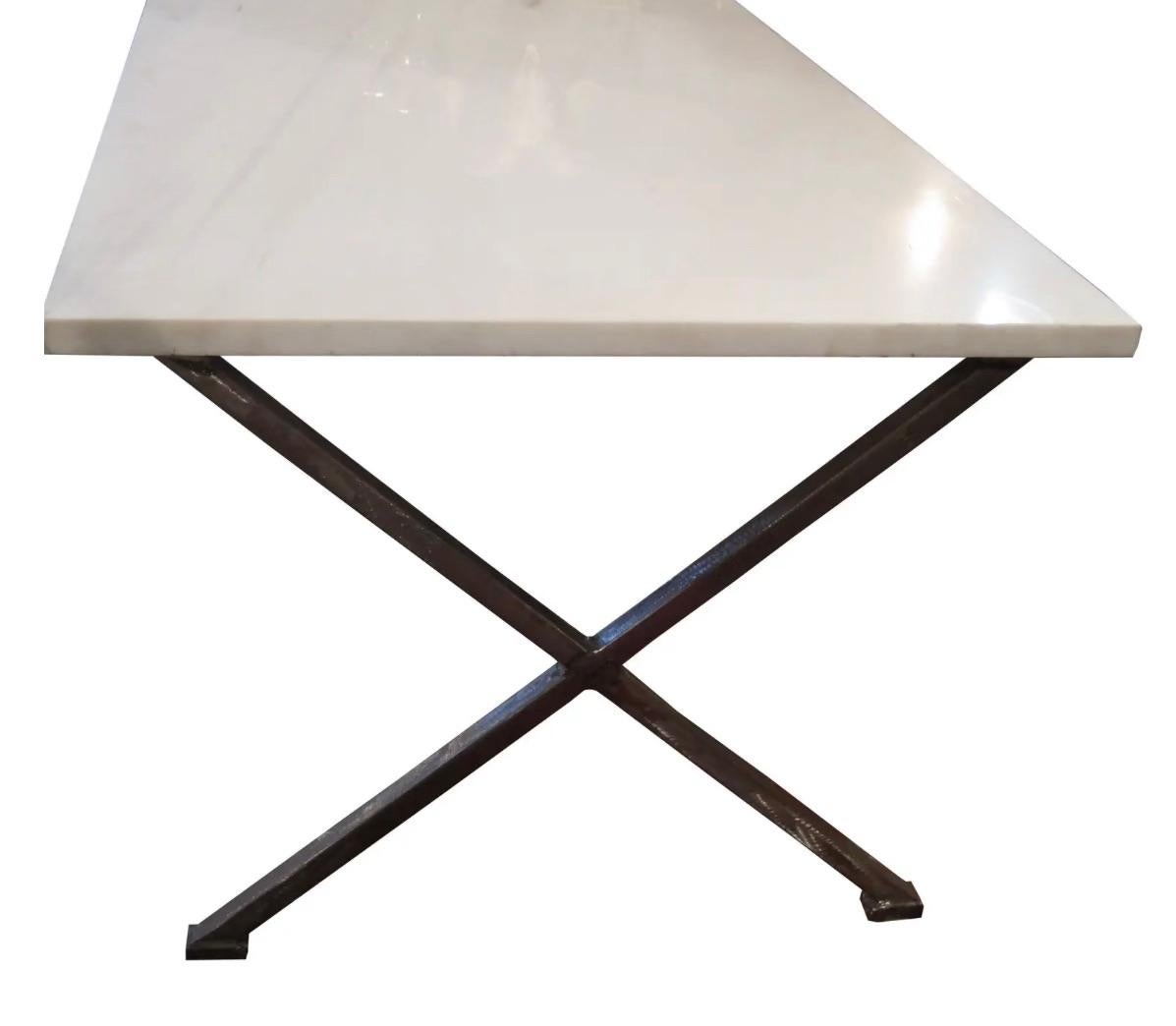 Unknown Contemporary Marble and Steel Table  For Sale