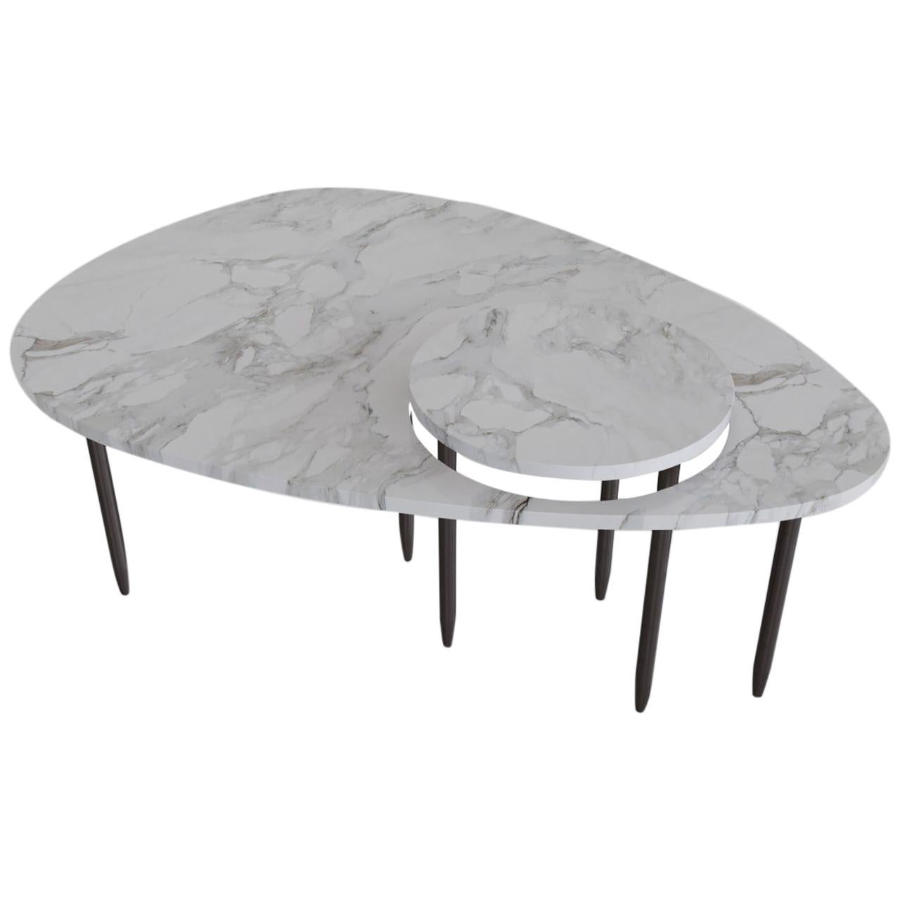 Contemporary Marble Center Table, by Chapter Studio For Sale