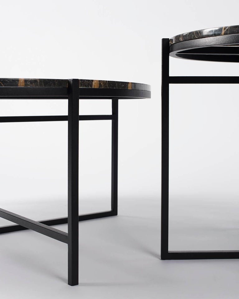 Marble Coffee Tables For Sale : Midcentury, French Rose Marble and Iron Scroll Coffee ... : It boasts a sturdy metal frame in a bronze finish complemented with an oak round top and an x metal base for added support.