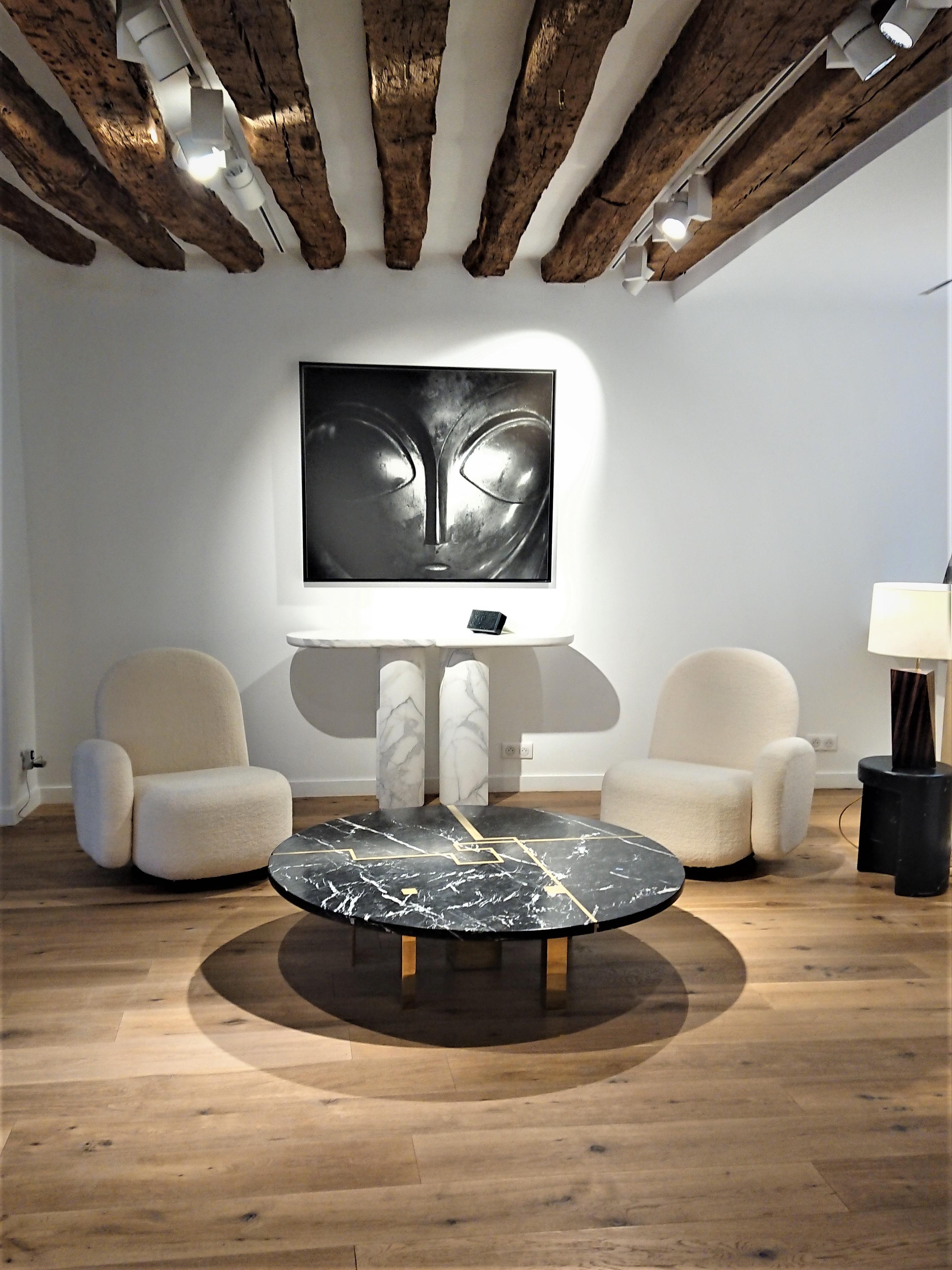 European Contemporary Marble Coffee Table by Hervé Langlais For Sale