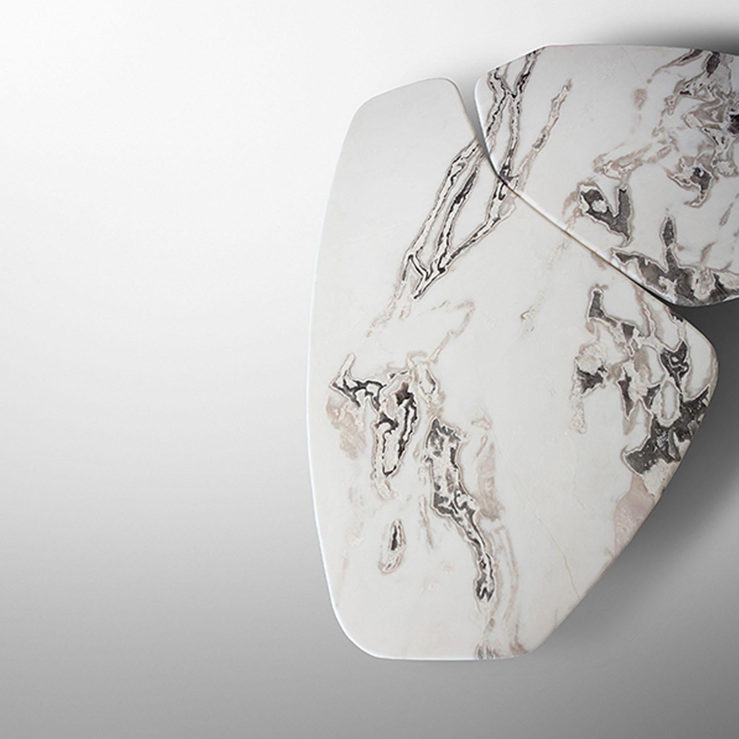 XXIe siècle et contemporain Table basse contemporaine en marbre, Tectra 2 par Adams Court pour OKHA en vente