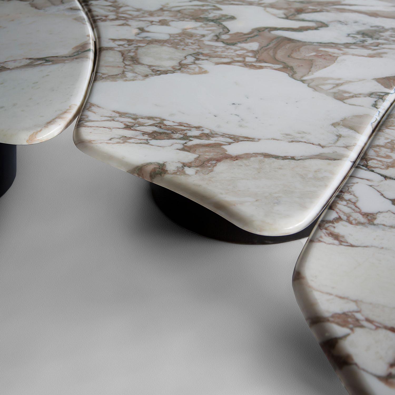 Contemporary Marble Coffee Table, Tectra by Adam Court for Okha In New Condition For Sale In Warsaw, PL
