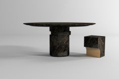 Tavolo da pranzo rotondo contemporaneo, marmo Port Laurent, disco mobile, Belgio