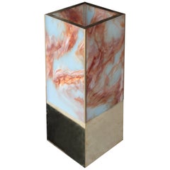 Contemporary Marble Effect Methacrylate and Brass Spanish Table Lamp, 2016