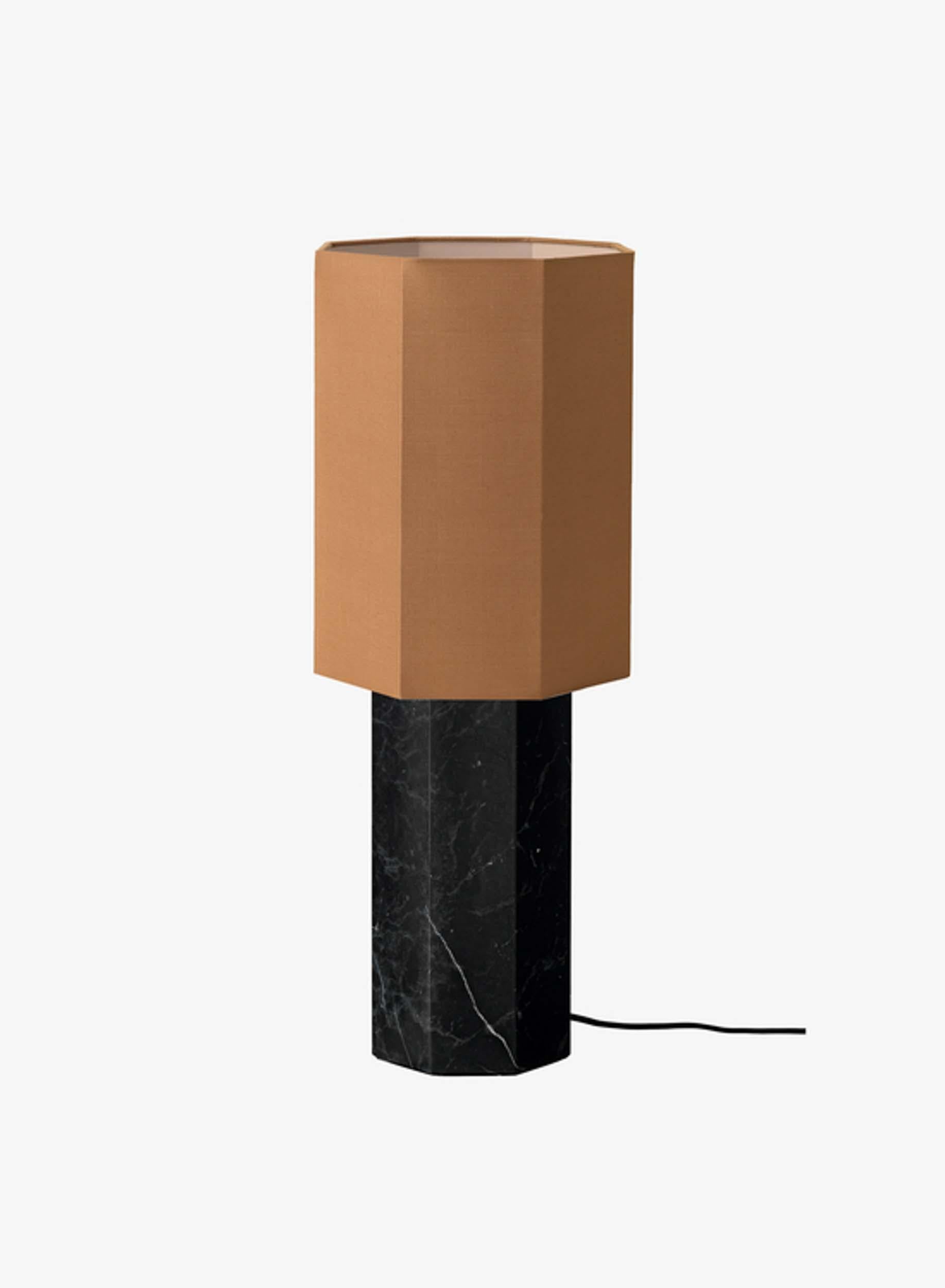 Contemporary Marble Lamp 'Eight over Eight', Large, Black / Ocher For Sale 9
