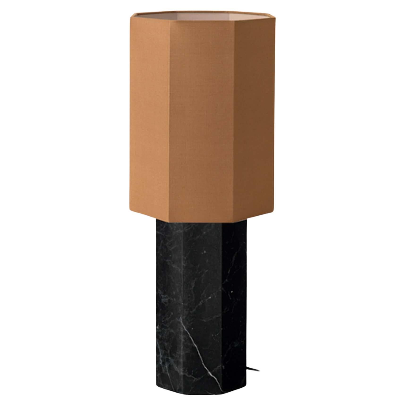 Contemporary Marble Lamp 'Eight over Eight', Large, Black / Ocher For Sale