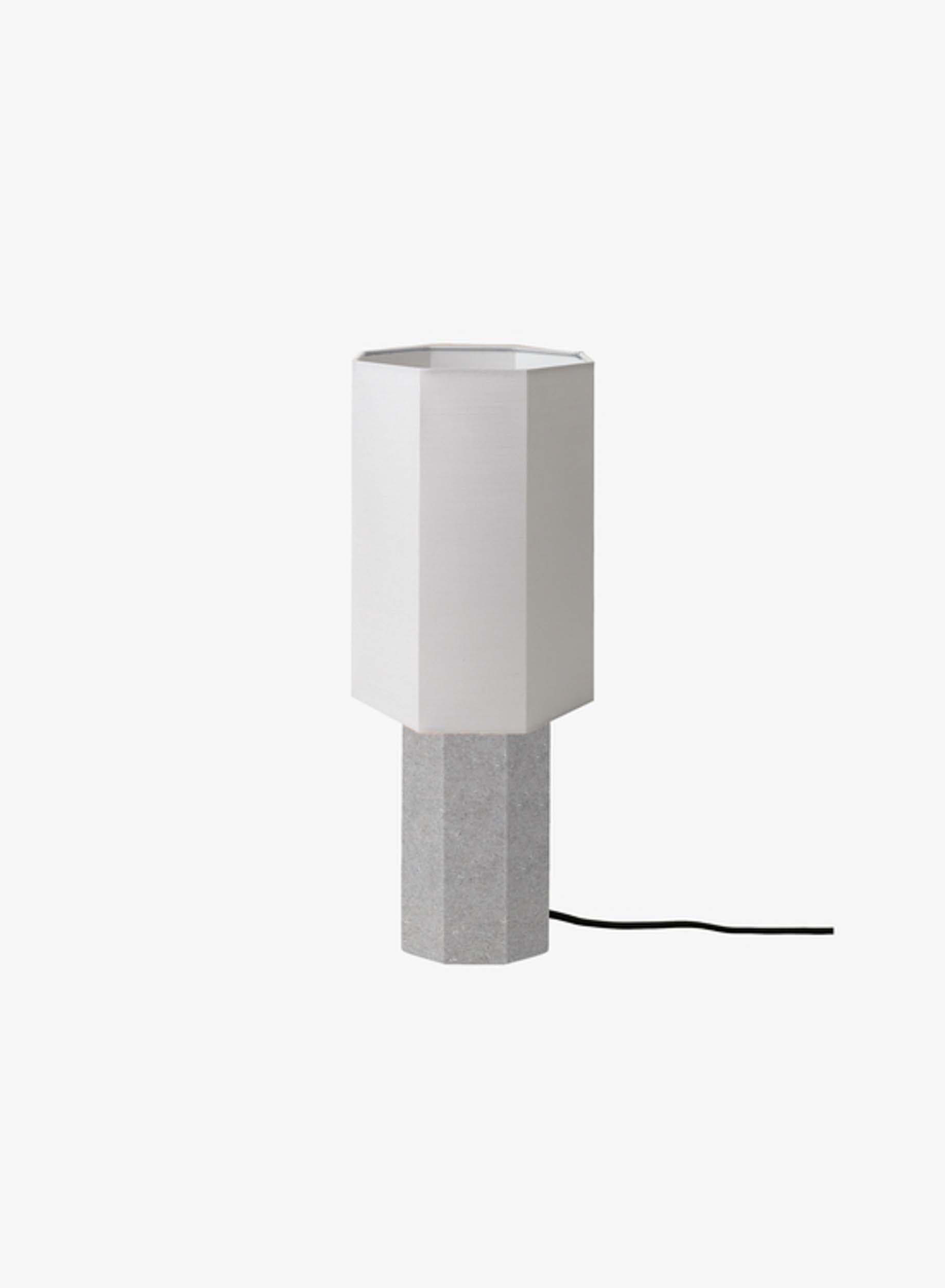 Grande lampe contemporaine en marbre 'Eight over Eight', grise/blance jute en vente 8