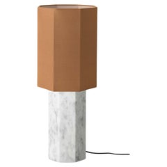 Contemporary Marble Lamp 'Eight over Eight', Large, White / Ocher