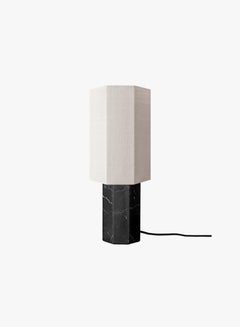 Contemporary Marble Lamp 'Eight over Eight', Small, Black / Jute White
