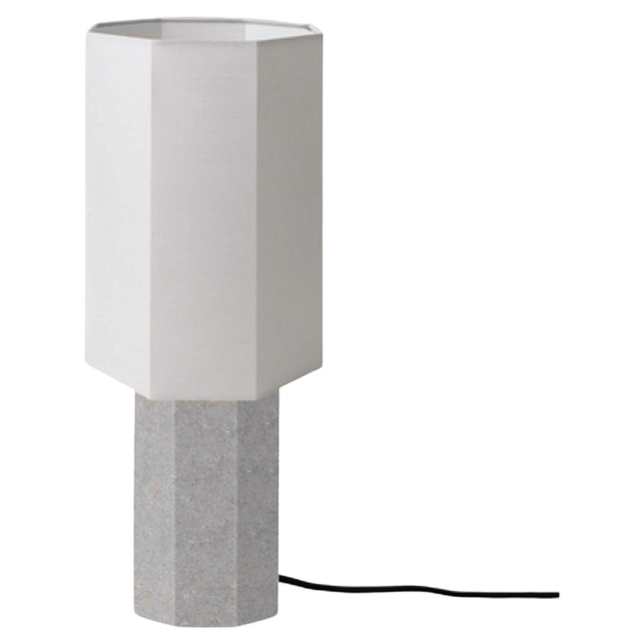 Contemporary Marble Lamp 'Eight over Eight', Small, Full Grey For Sale