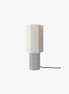 Contemporary Marble Lamp 'Eight over Eight', Small, Grey / White Jute