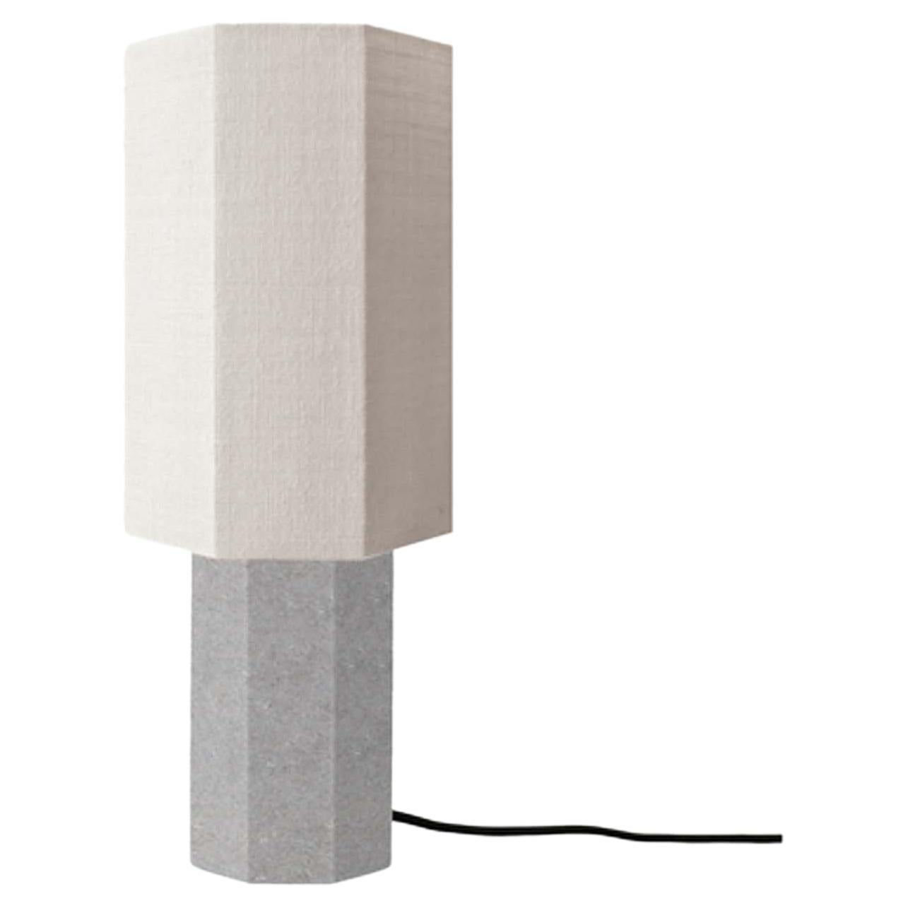 Contemporary Marble Lamp 'Eight over Eight', Small, Grey / White Jute For Sale