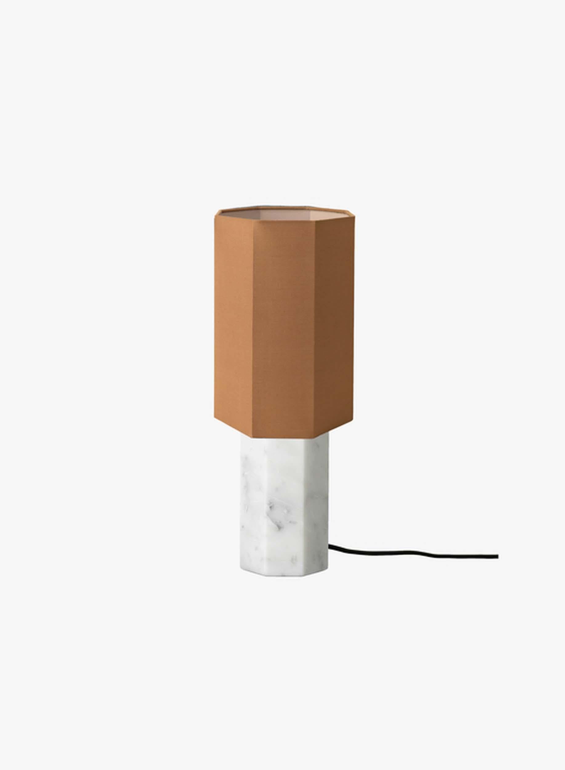 Contemporary Marble Lamp 'Eight over Eight', Small, Travertine / Ocre For Sale 7