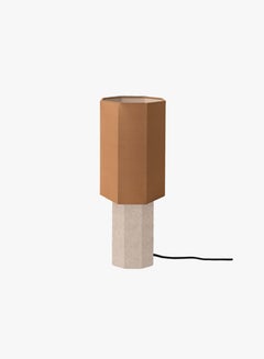 Contemporary Marble Lamp 'Eight over Eight', Small, Travertine / Ocre