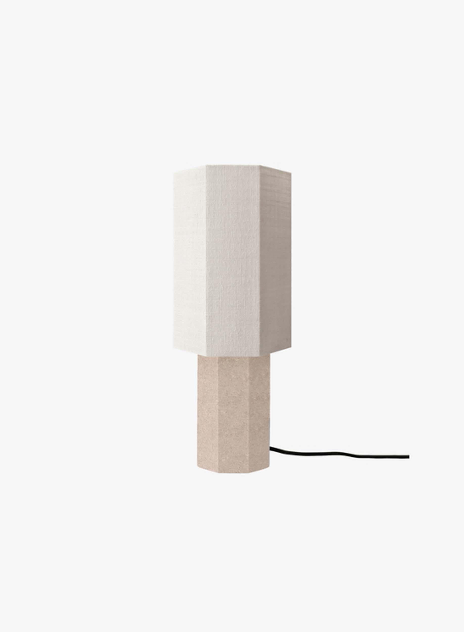 Organic Modern Contemporary Marble Lamp 'Eight over Eight', Small, Travertine / Ocre For Sale
