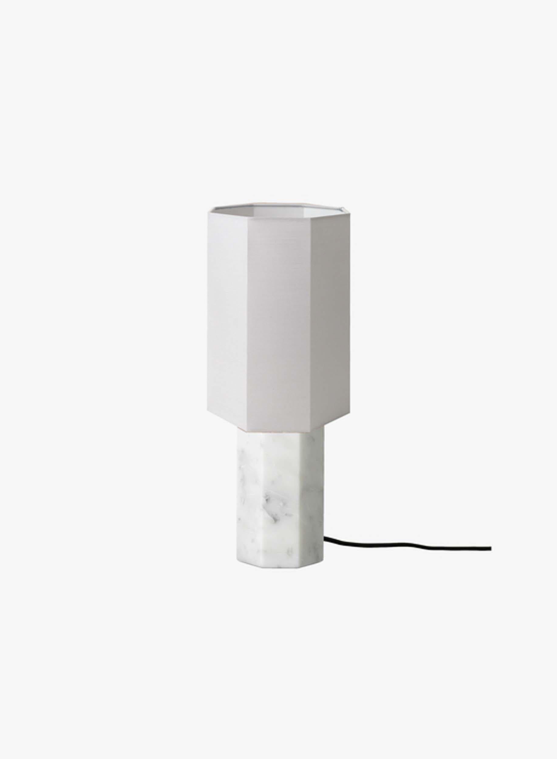Table Lamp 'The Eight over Eight' by Louise Roe 

Designed in Denmark and manufactured in Italy.

Model shown in the picture: 
Base: White marble
Lampshade: Light grey 

Dimensions : 
Height: 36 cm
Diameter: 12.5 cm

Louise Roe is a