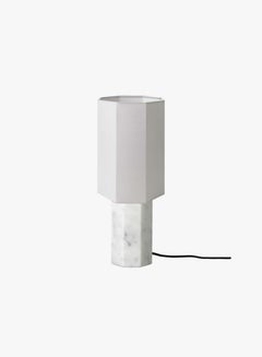 Contemporary Marble Lamp 'Eight over Eight', Small, White / Grey