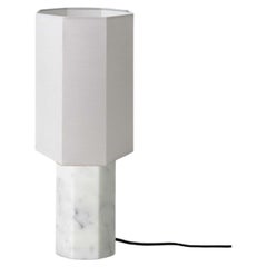 Lampe contemporaine en marbre 'Eight over Eight' ( huit sur huit), petit modèle, blanc / gris