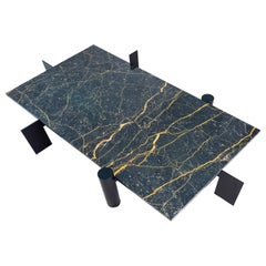 Contemporary Black Marble Metal Leg Nobe Italia Couchtisch