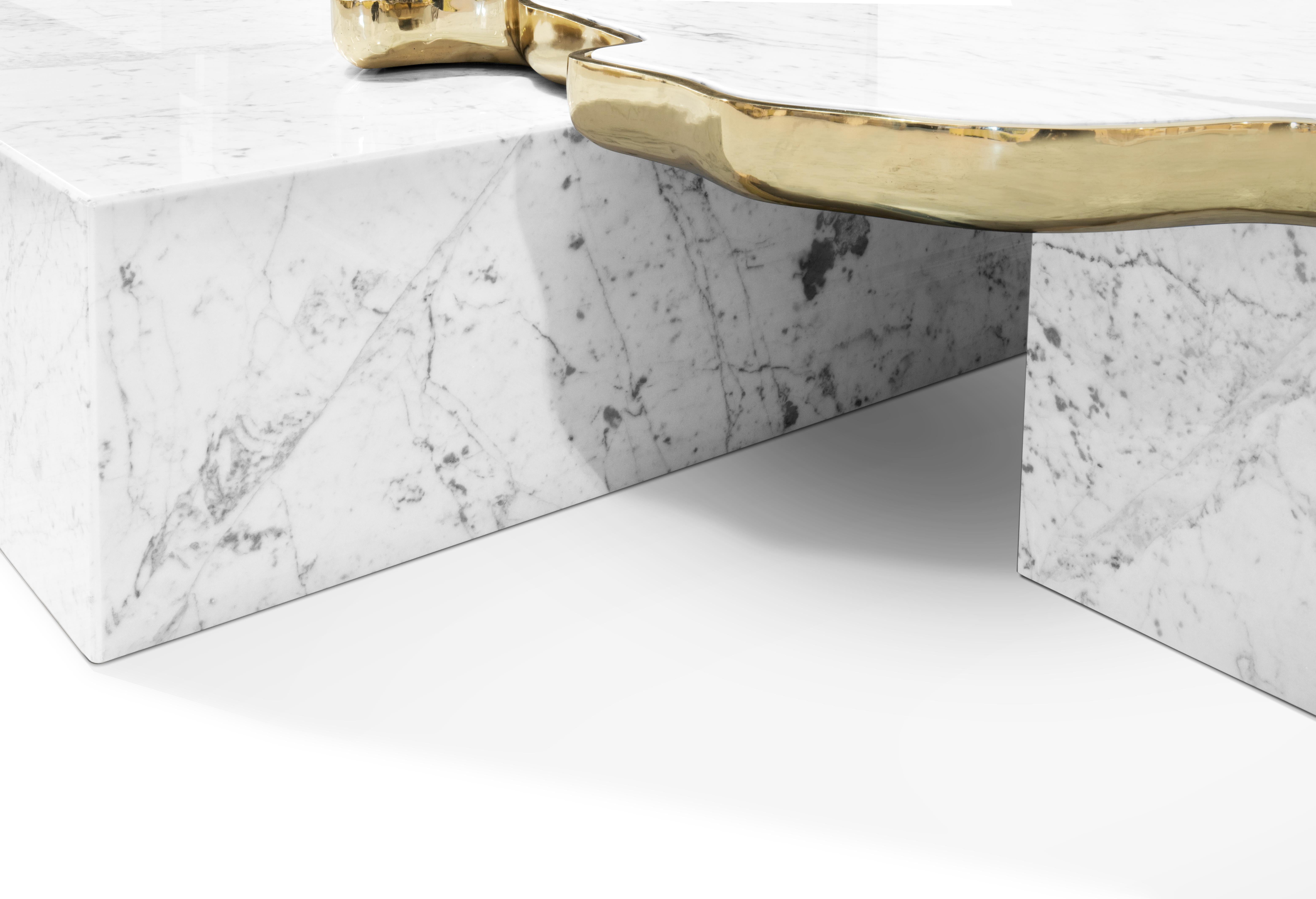 Contemporary Marble Navarra Center Table by Boca do Lobo For Sale 6
