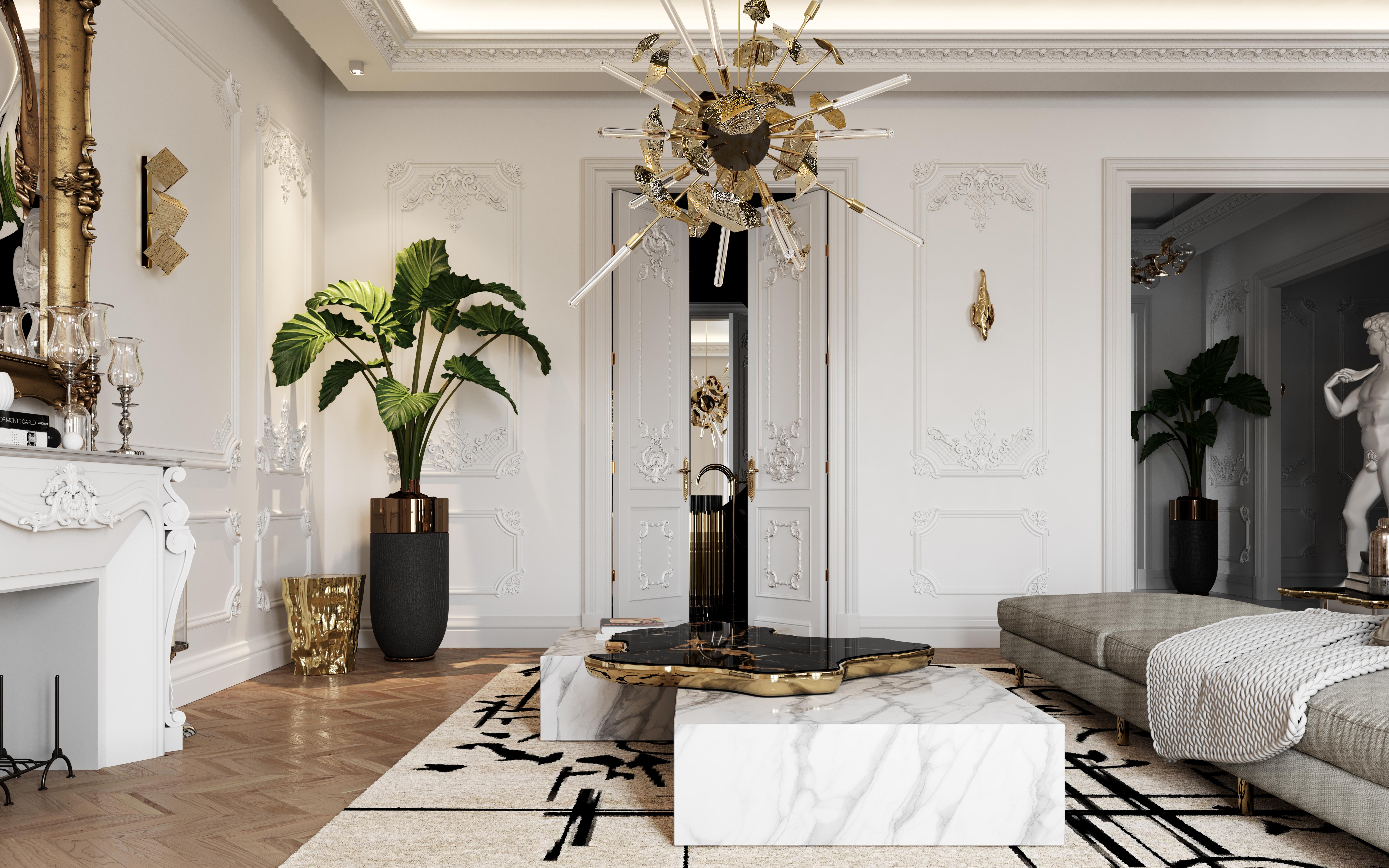 Contemporary Marble Navarra Center Table by Boca do Lobo For Sale 8