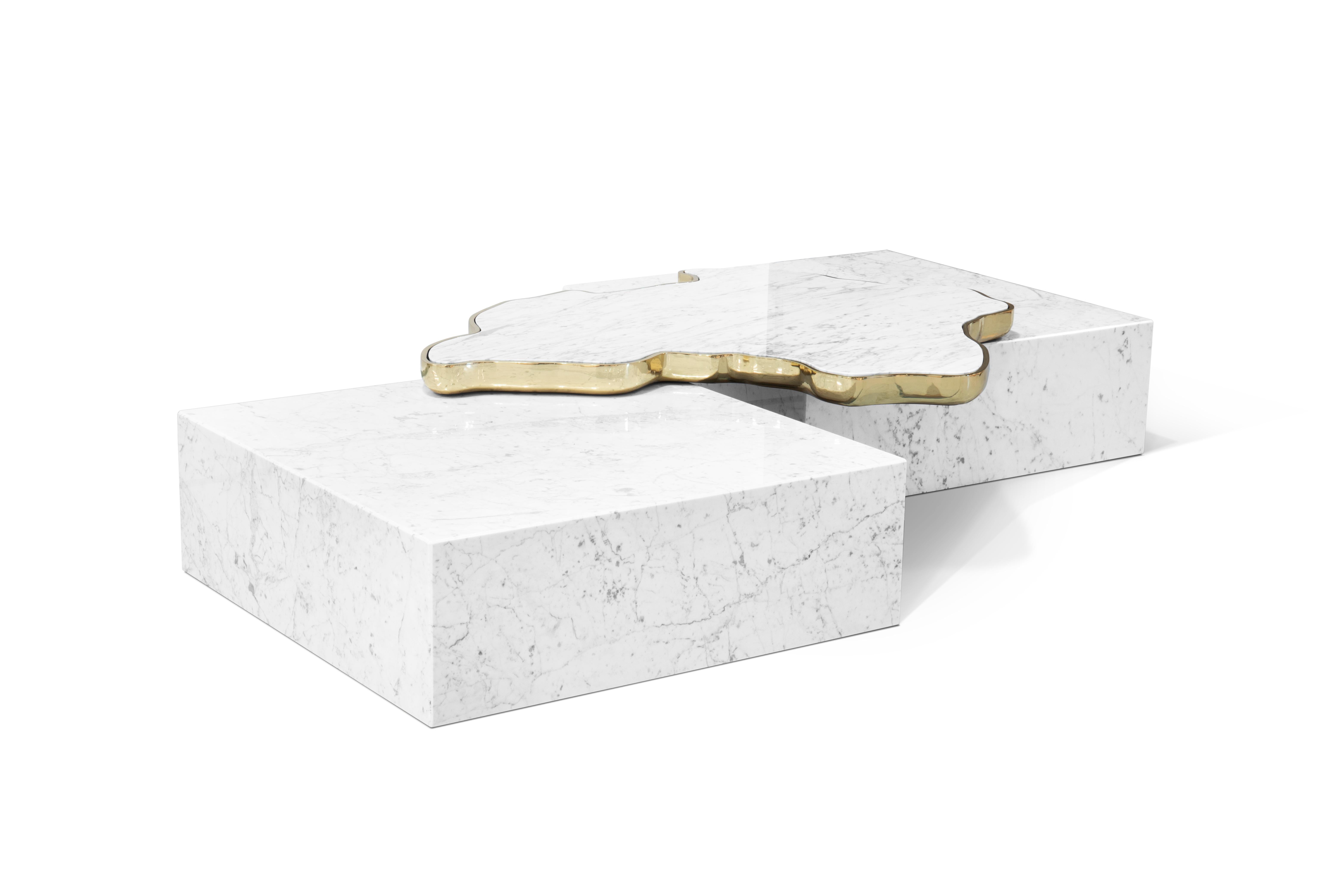 Modern Contemporary Marble Navarra Center Table by Boca do Lobo For Sale