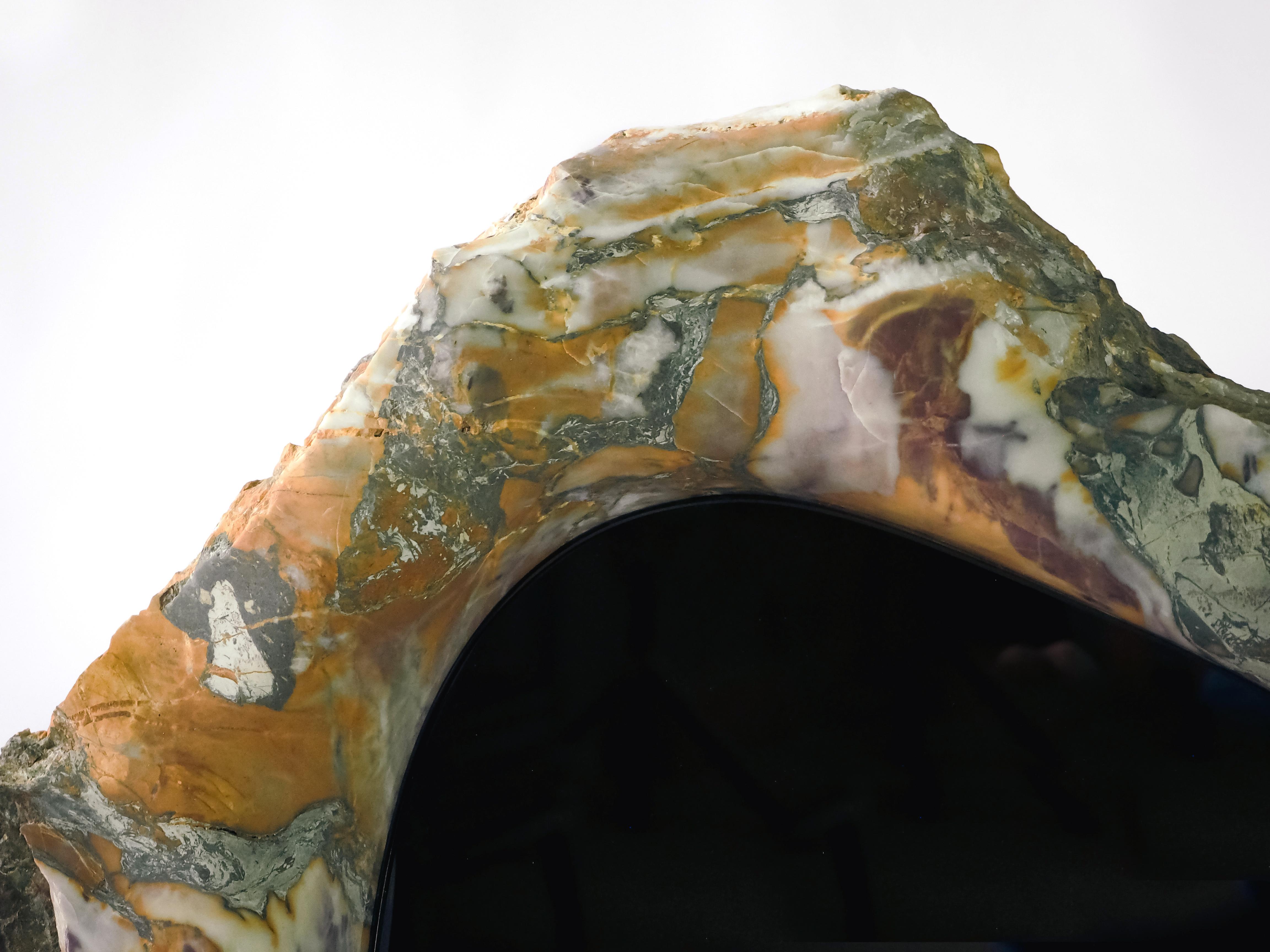 Marble Contemporary marble Rift Mirror by tom jablin For Sale
