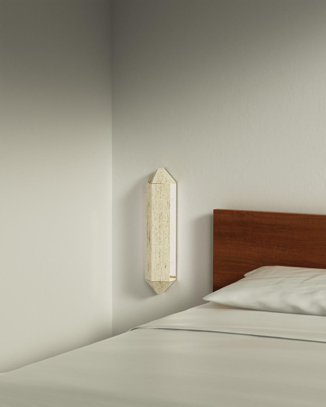 Modern Contemporary Marble Roebling Wall Sconce by Astraeus Clarke Made in Brooklyn, NY For Sale