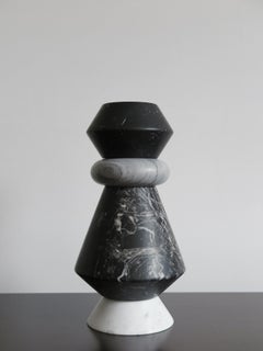 Contemporary Marble Sculpture, Candleholders, Flower Vase "iTotem"