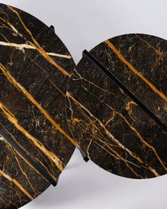 Contemporary Marble Side Table, Handcrafted, Minimalist, Modern, Round