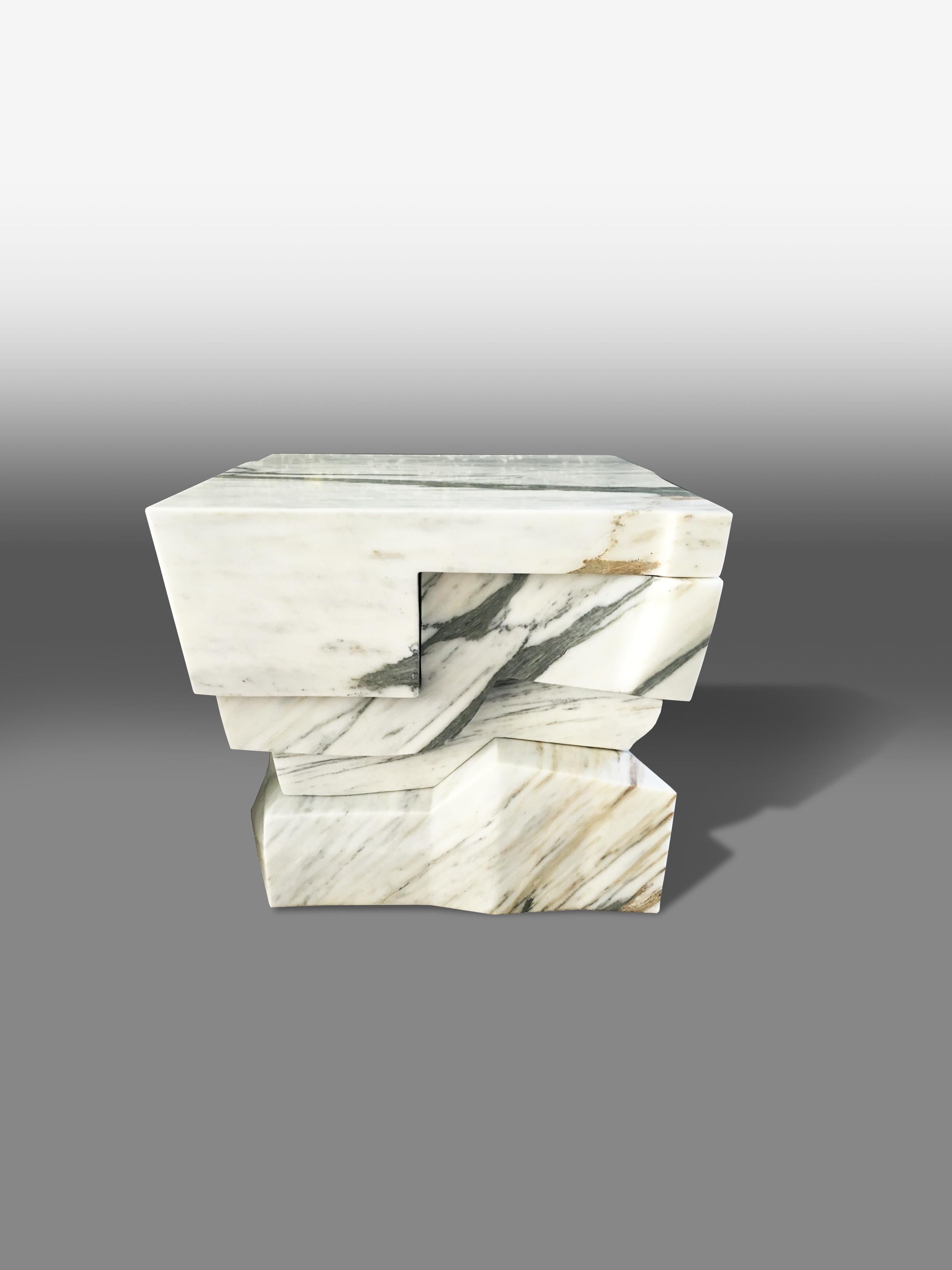 Contemporary Marble Side Table Multistrata by TGDD 5