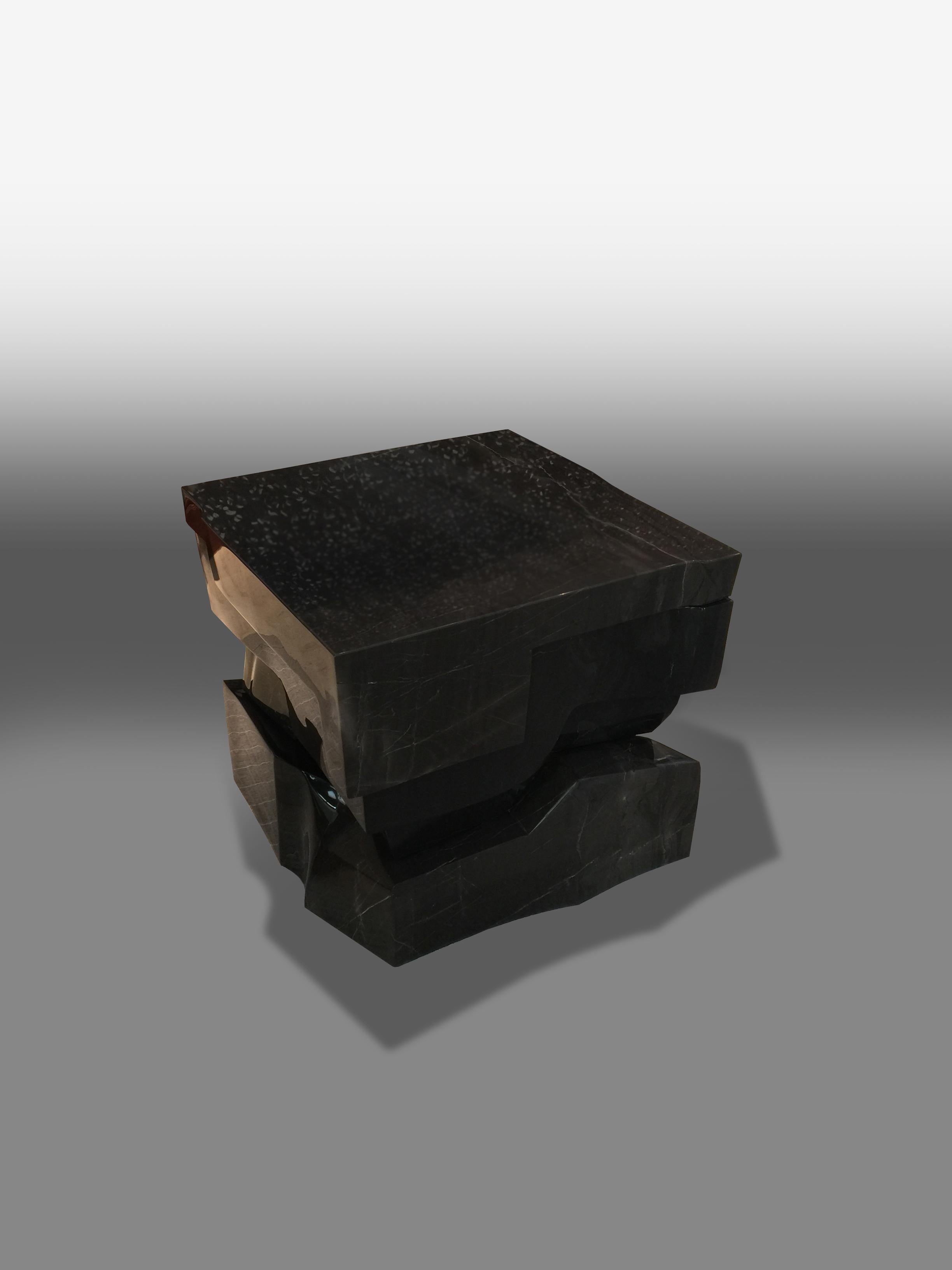 Contemporary Marble Side Table Multistrata by TGDD 2