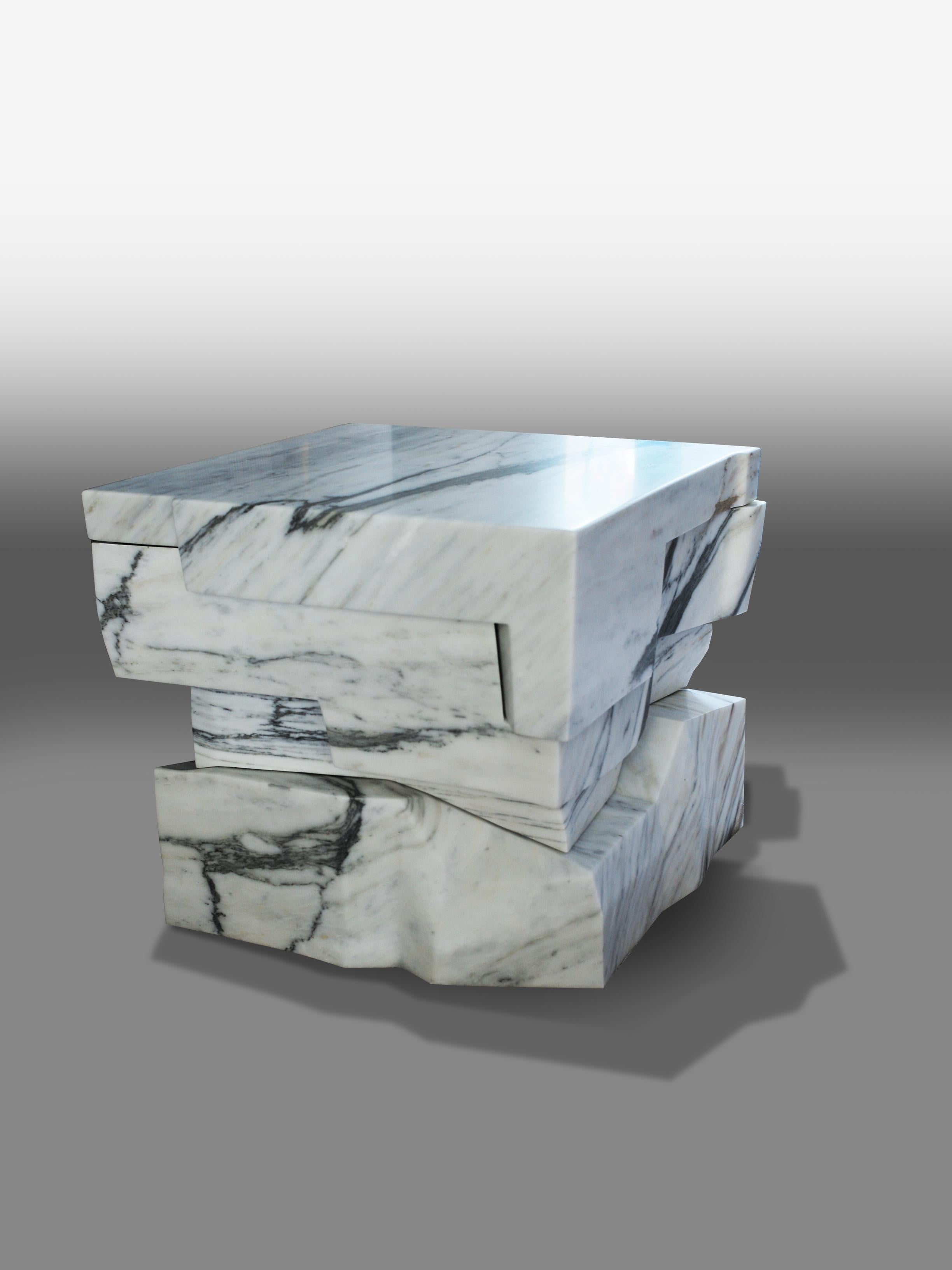 Contemporary Marble Side Table Multistrata by TGDD 4
