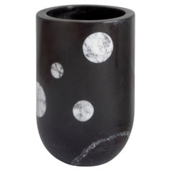 Contemporary Marble Stipple Vase Black by Interjeet Sandhu