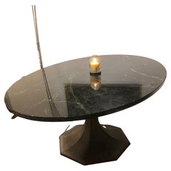 Table de salle à manger contemporaine en fer et marbre 